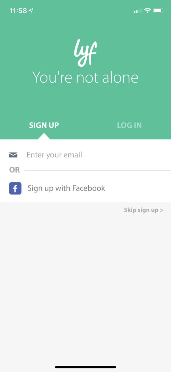 Lyf app activity feed