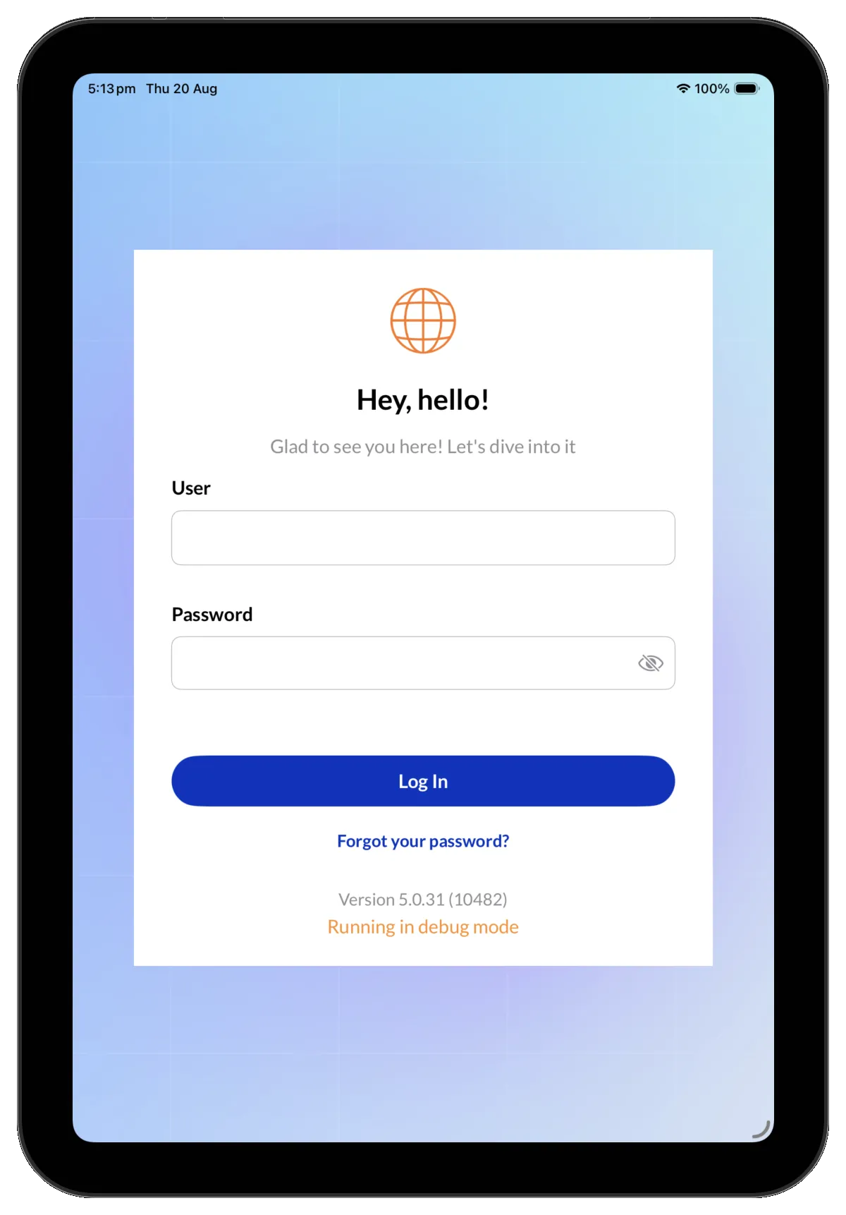 MobilityTracker secure login