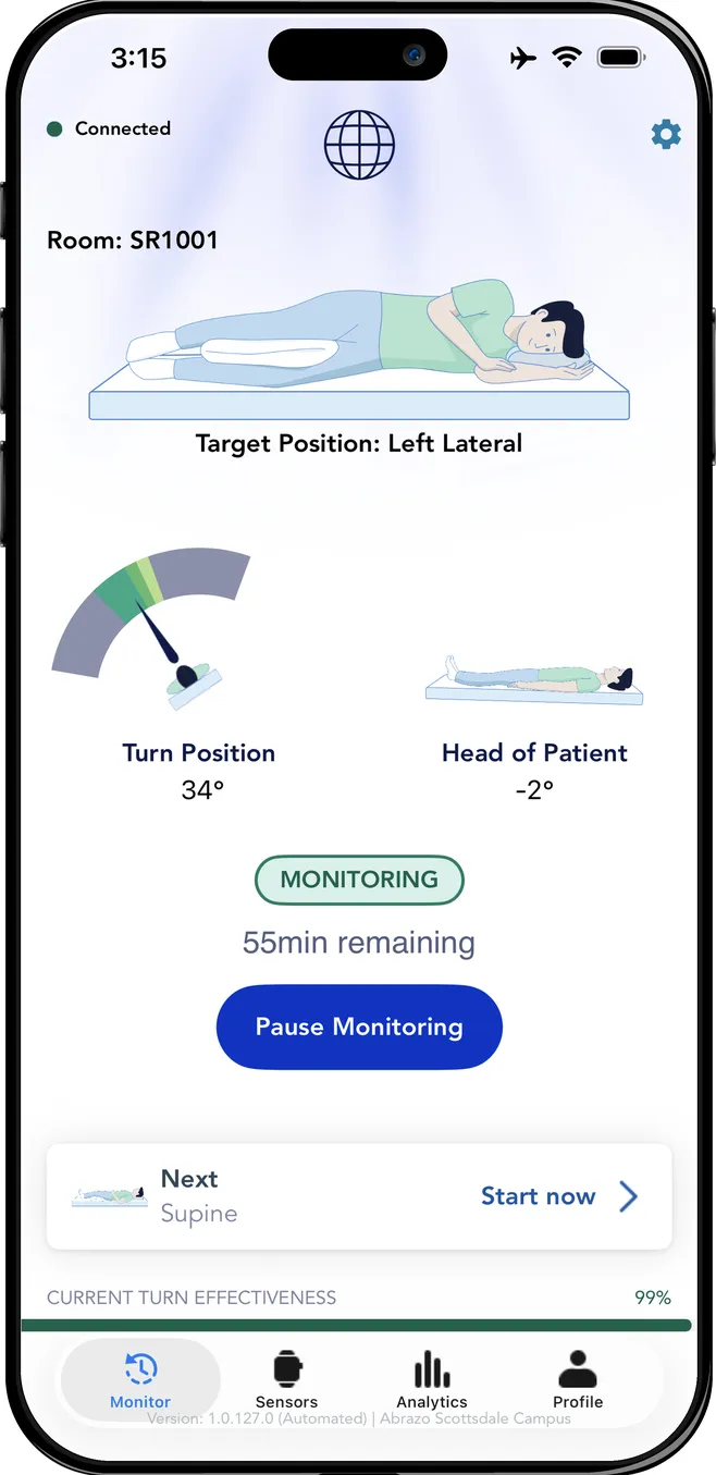 SensorSuite home screen